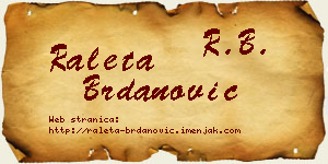 Raleta Brdanović vizit kartica